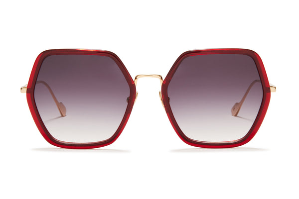 Sunday Somewhere Elizabeth Red Woman's Square Sunglasses 