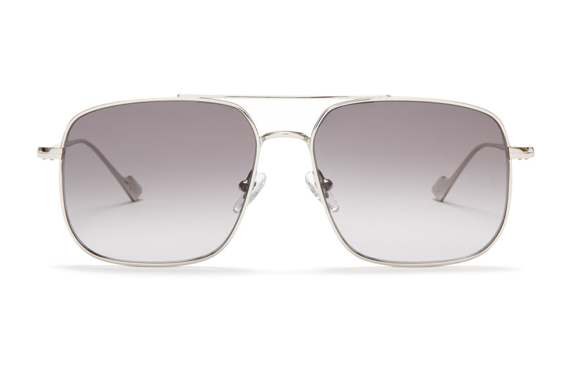 Sunday Somewhere Andy Silver Unisex Aviator Metal Sunglasses 